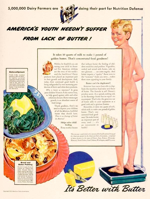 America's youth needn't suffer from lack of butter (Молодежь Америки не должна страдать от недостатка масла), 1942