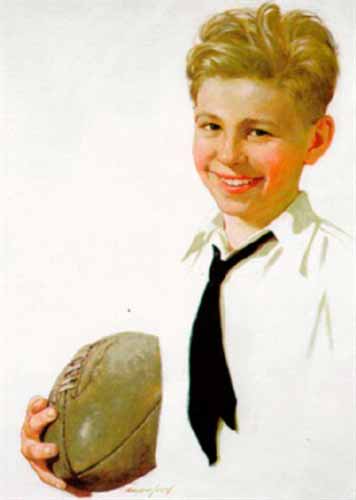 Smiling boy holding football (Улыбающийся мальчик, держащий мяч), 1925