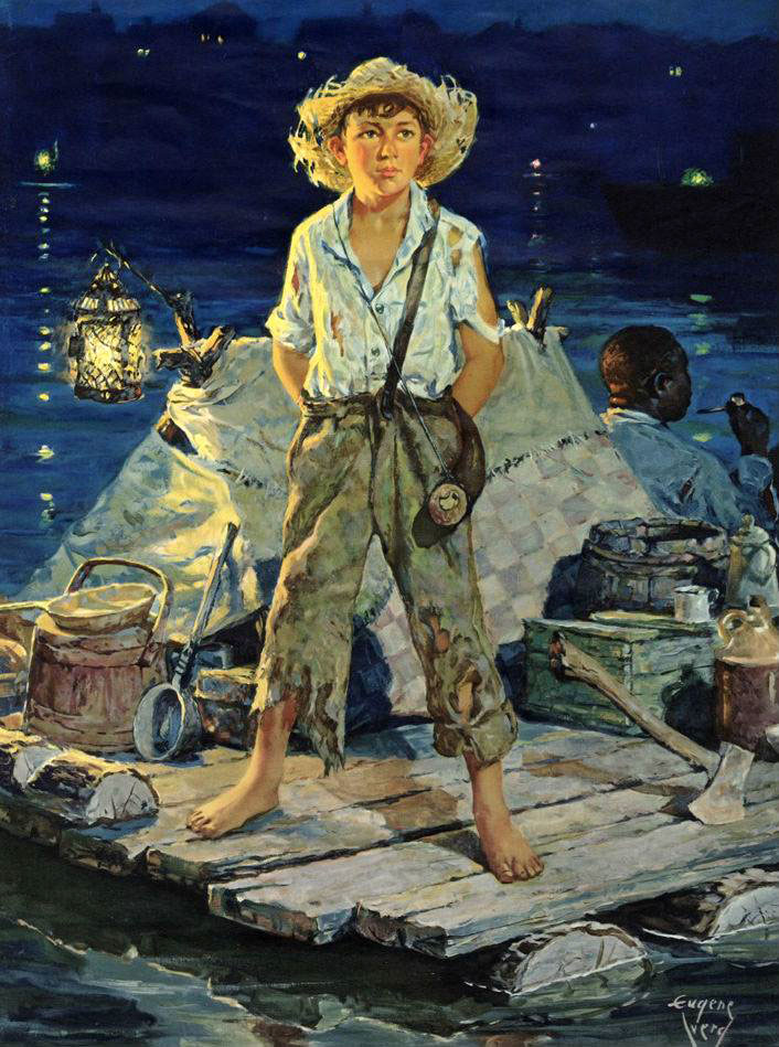 Huckleberry Finn and Jim on the raft (Геккельберри Финн и Джим на плоту), 1931