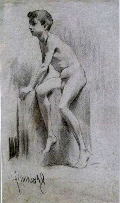 Sitting Nude Youth (Сидящий голый юноша), 1898