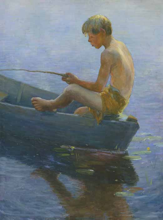 Boy sitting in boat (Мальчик, сидящий в лодке)