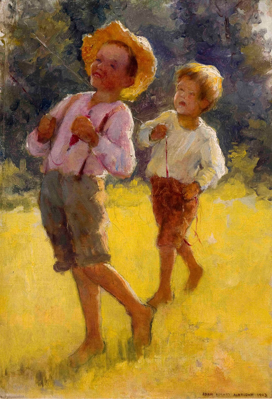 Two Boys Flying a Kite (Два мальчика, запускающие воздушного змея)