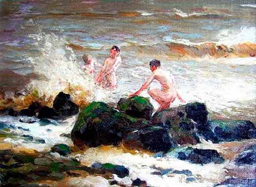 Boys in the Surf, Laguna (Мальчики в прибое, Лагуна), c.1909