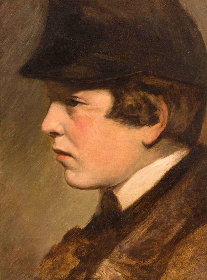 Knabenbildnis (Портрет мальчBildnis eines Jungen mit Schirmmütze (Портрет мальчика в фуражке)ика), c.1850