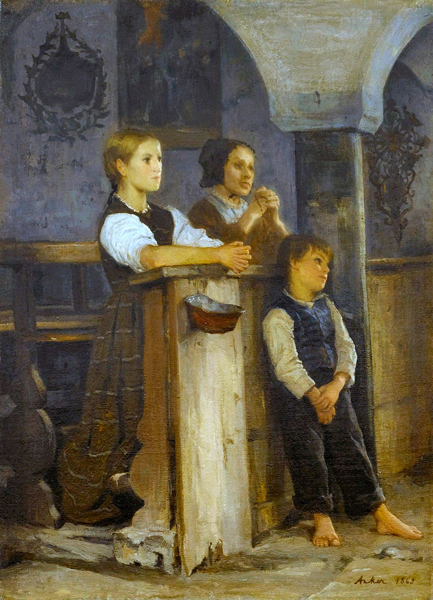 Betende im Beinhaus von Stans (Молитва в склепе фон Штансов), 1863