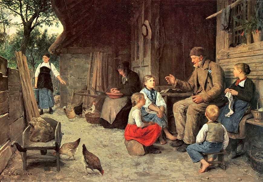 Großvater erzählt eine Geschichte (Дедушка, рассказывающий историю), 1884