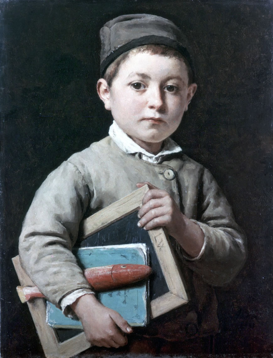 Schuler mit Schiefertafel (Школьник с грифельной доской), 1881