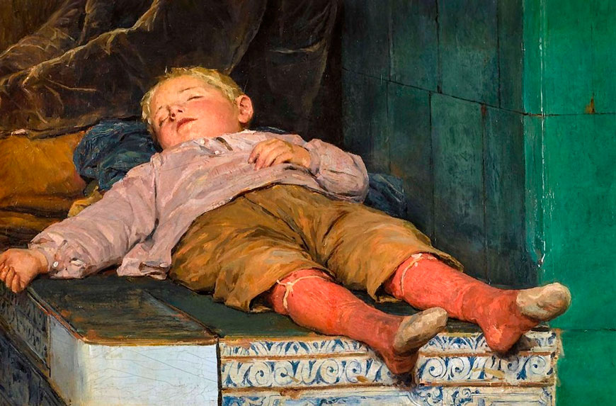 Sleeping Boy on the Stove Bench (Мальчик, спящий на печи)