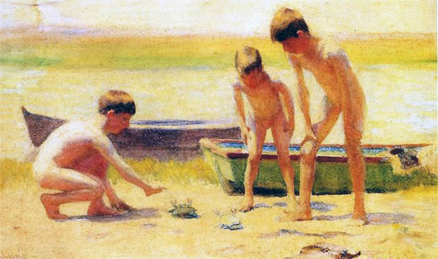 Boys Playing with Crabs (Мальчики играют с крабами)