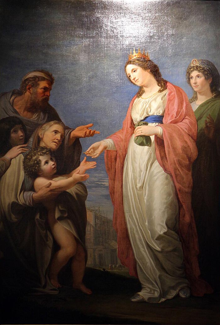 La regina elisabetta d'ungheria soccorre i bisognosi (Королева Елизавета Венгерская помогает нуждающимся), c.1795