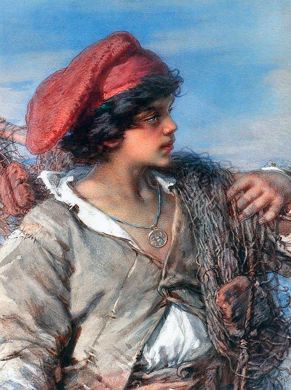 Bust portrait of a young Italian fisher Boy (Бюстовый портрет итальянского мальчика-рыбака), 1875