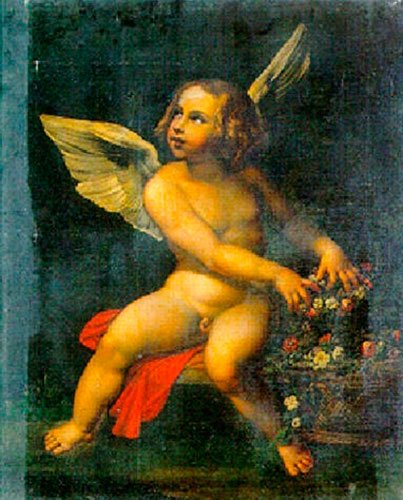 Angelo con fiori in un cesto (Ангел с корзиной цветов)