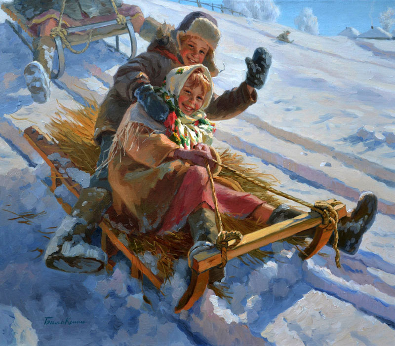 На санках (On the sled)