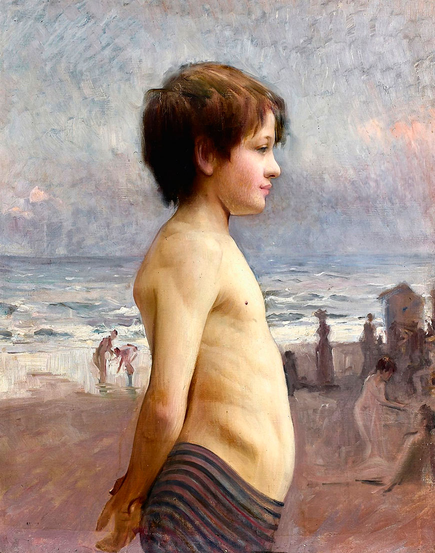 Jeune garçon sur la plage (Мальчик на пляже), с.1880