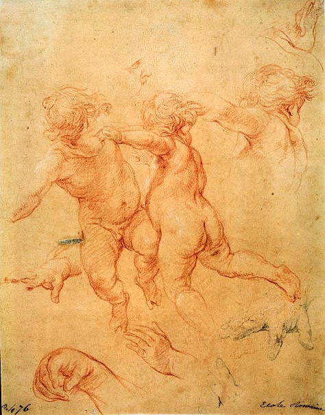 Two flying putti (Два летящих путти), 1740s