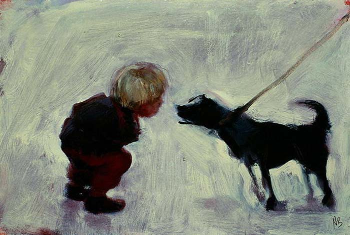 Lucas Talking to a Dog (Лукас говорит с собачкой)