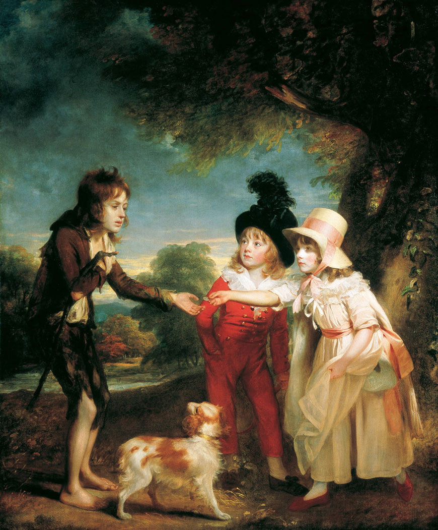 Portrait of Sir Francis Ford's Children Giving a Coin to a Beggar Boy (Портрет детей сэра Фрэнсиса Форда, подающих монету нищему мальчику), c.1793