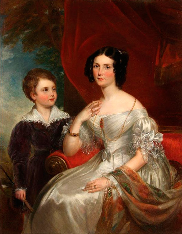 Portrait of Lady Georgiana Bertie and her son Charles (Портрет леди Георгины Берти и её сына Чарльза), c.1835