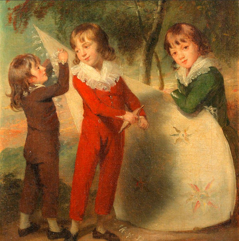 The three Vandergucht children with a kite in a wooded landscape (Три ребёнка Вандергюхт с воздушным змеем в лесном пейзаже)