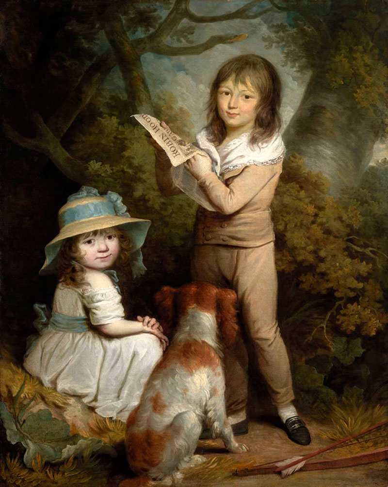 Two Children with a Spaniel (Два ребёнка со спаниелем), c.1790