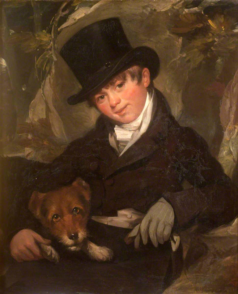 Portrait of an Unknown Boy in a Black Top Hat, with a Dog (Портрет неизвестного мальчика в цилиндре, с собакой)