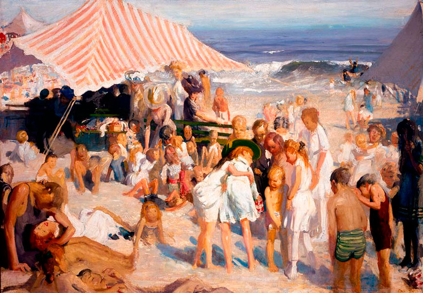 Beach at Coney Island (Пляж на Кони-Айленд), 1908