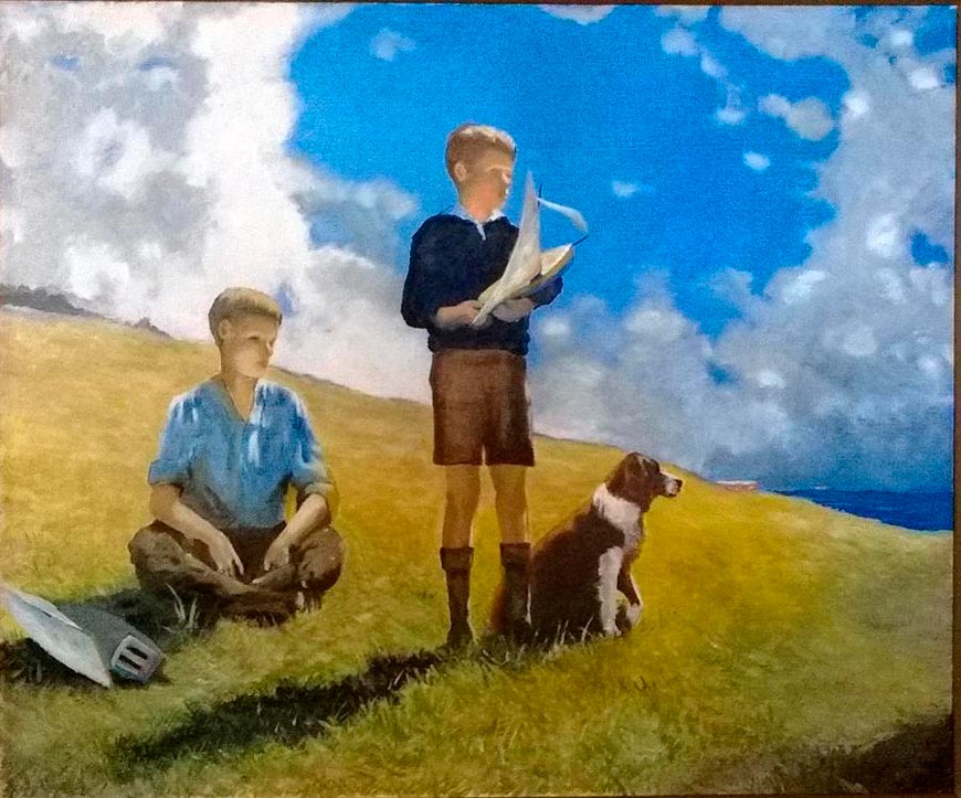 Two Boys and Dog (Два мальчика и собака), 1940