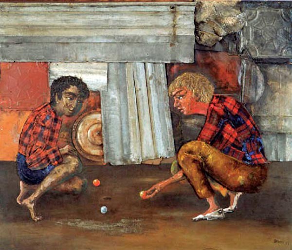 Juanito jugando a las bolitas (Мальчишки, играющие в марблс), 1973