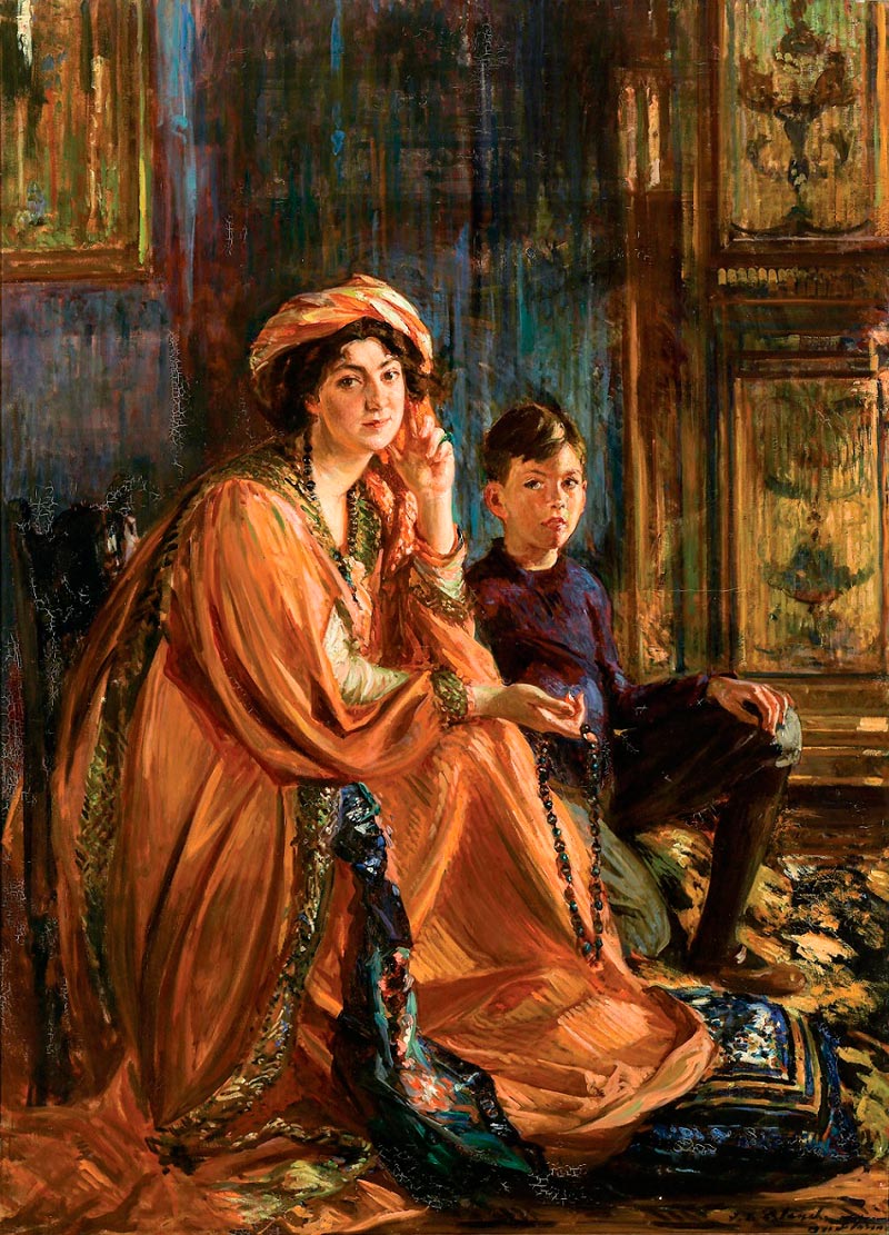 Portrait of Mabel Dodge and son (Портрет Мэйбл Додж и её сына), 1910-1911