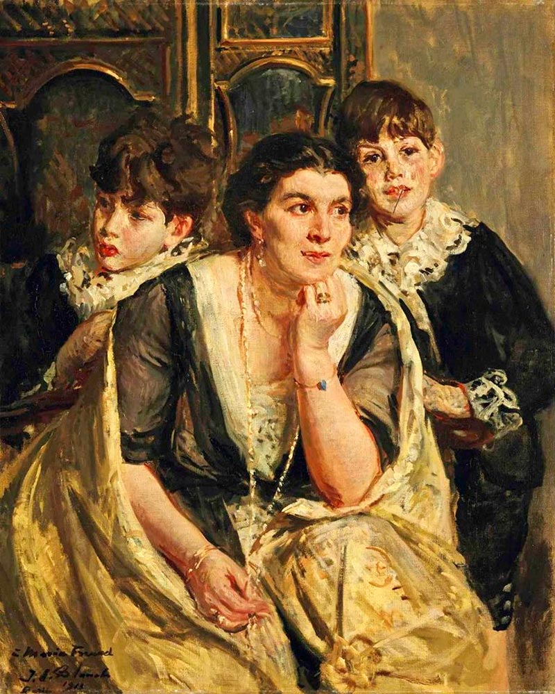 The Opera Singer Marya Freund and her children (Оперная певица Мария Фрейд и её дети), 1913