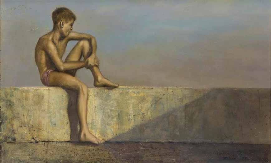 Boy Sitting on Ledge (Мальчик, сидящий на бордюре), c.1961