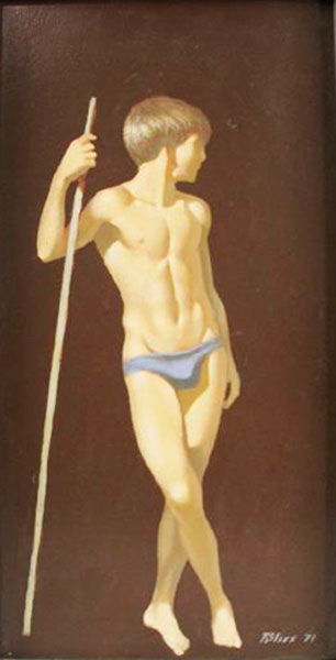 Portrait of boy holding a pole (Портрет мальчика, держащего шест), 1971