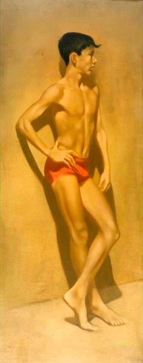 Standing boy with red trunks (Стоящий мальчик в красных плавках), 1961