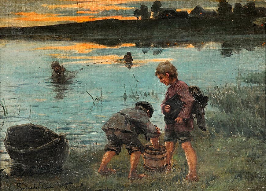 Ловля рыбы на озере (Fishing on the lake), 1895