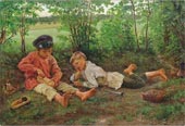 Children at the edge of the forest