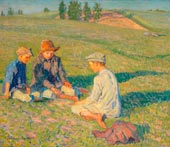 Children in a country landscape