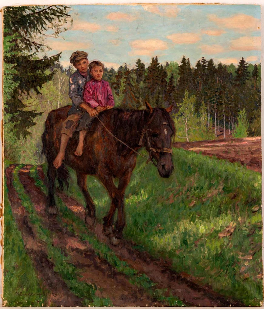 Мальчики на лошади (Boys on a horse), 1930-е-начало 1940-х