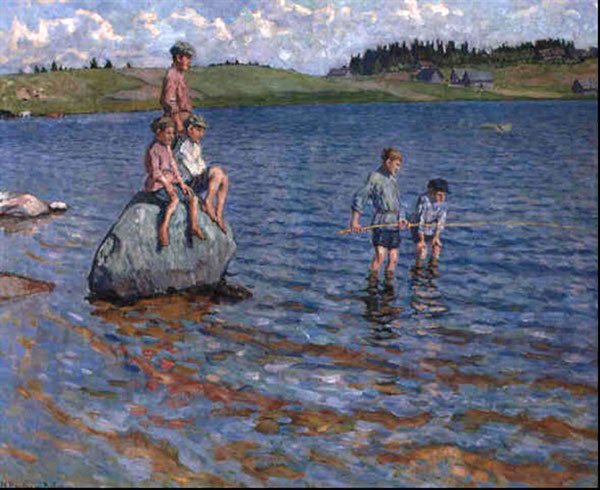 Мальчики, ловящие рыбу (Boys fishing), 1936