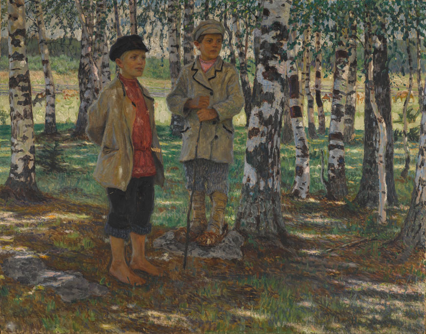 Мальчики в березовом лесу (Boys in a birch forest)