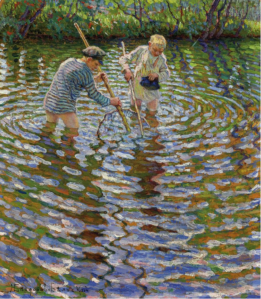 Ловля раков (Young boys fishing for crayfish)