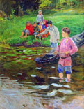 Children fishing