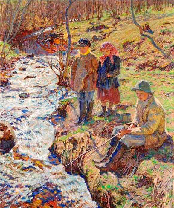 Рыбалка в ручье (Fishing for Trout), 1916