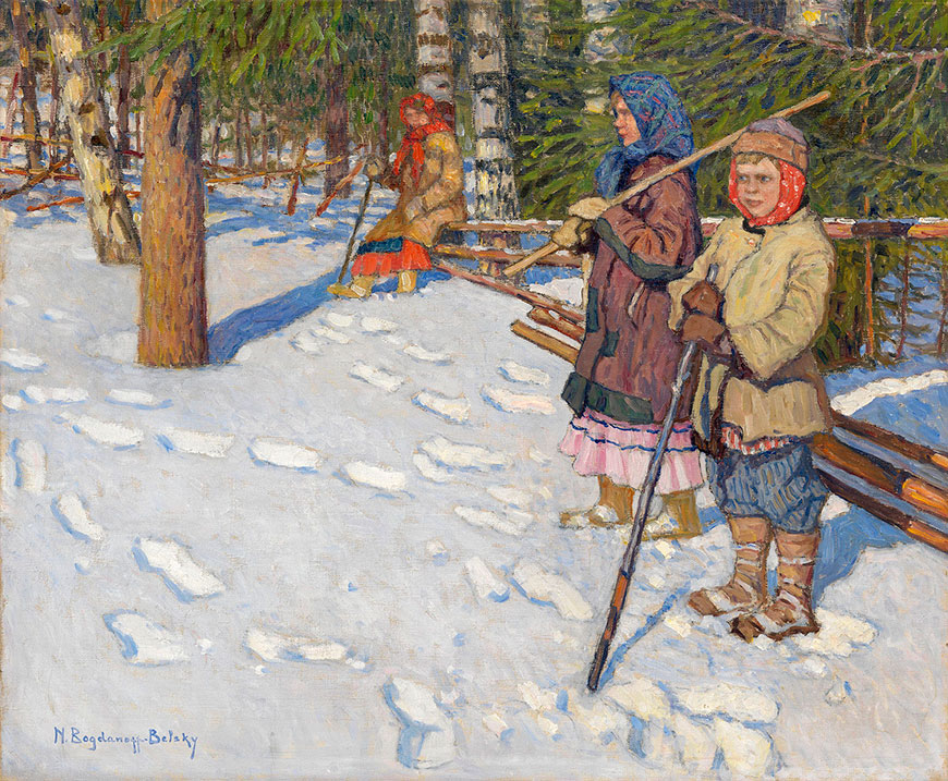 Дети в зимнем лесу (Children in a Wintry Forest)