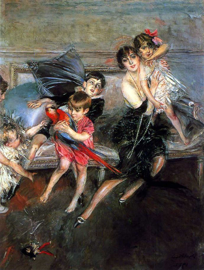 Mrs. Edwards with four children and a nanny (Миссис Эдвардс с четырьмя детьми и няней), 1922