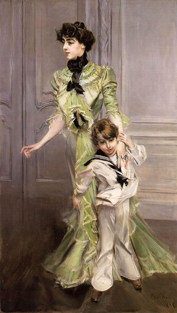 Portrait of Madame Georges Hugo (nee Pauleen Menard-Dozian) and Her Son, Jean, 1898