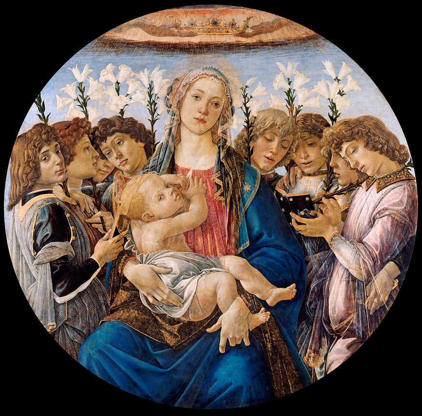 Mary with the Child and Singing Angels (Мария с Младенцем и поющими ангелами), c.1480 