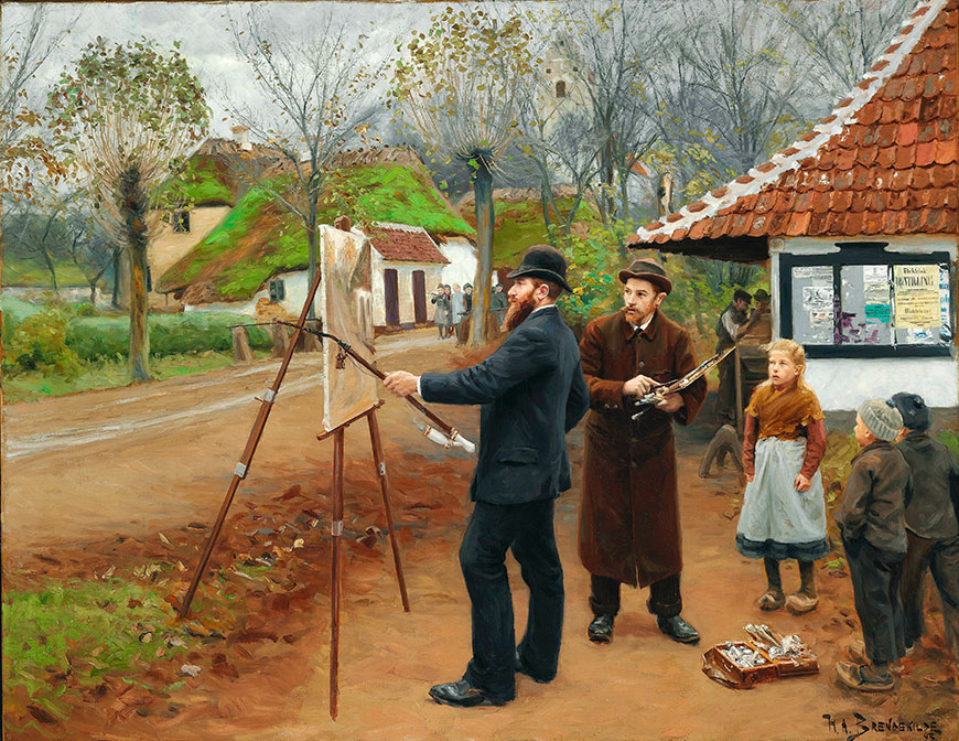 L.A. Ring maler ved Aasum Smedje (Художник Л.А.Ринг в Осум Смедье), 1893