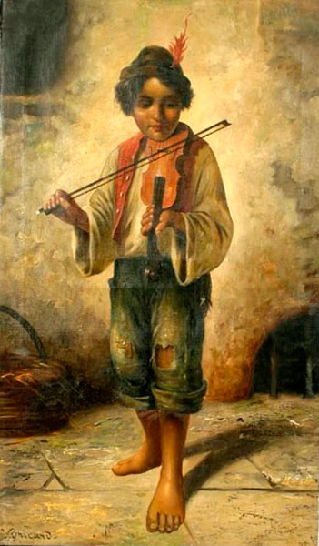 Peasant boy playing violin (Крестьянский мальчик, играющий на скрипке)