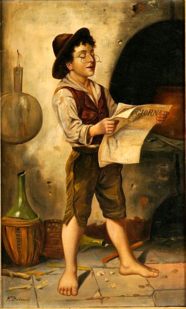 Young Lad Reading a Newspaper (Паренёк, читающий газету)