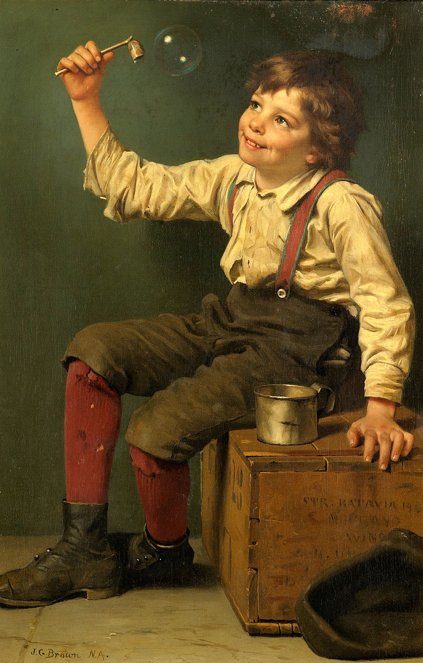 Boy blowing bubbles (Мальчик, выдувающий мыльные пузыри)